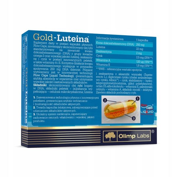 OLIMP GOLD-LUTEINA 30kaps LEPSZE WIDZENIE WZROK zdjęcie 2