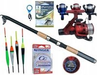 ZESTAW SPŁAWIKOWY WĘDKA TELESKOP 3,6m KOŁOWROTEK ŻYŁKA na jezioro staw