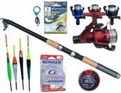 ZESTAW SPŁAWIKOWY WĘDKA TELESKOP 3,6m KOŁOWROTEK ŻYŁKA na jezioro staw