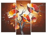 90CM 70 ZEGAR 3 ELEM MAKI BRĄZACH SCIENNY DRUK