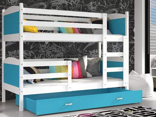 Łóżko MATEUSZ 2 białe Kolor - Błękit na Arena.pl