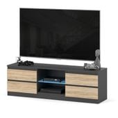 Szafka rtv nowoczesny stolik do salonu 138cm 4 szuflady szary dąb sonoma