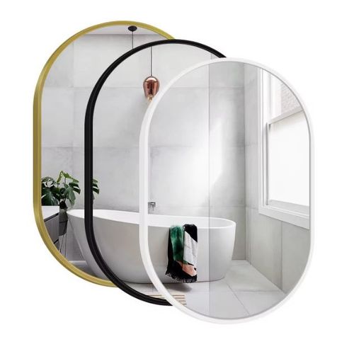 Lustro Elipsa 75x40cm złote GX06 ścienne owalne łazienkowe do salonu sypialni loftowe Industrialne minimalistyczne na Arena.pl