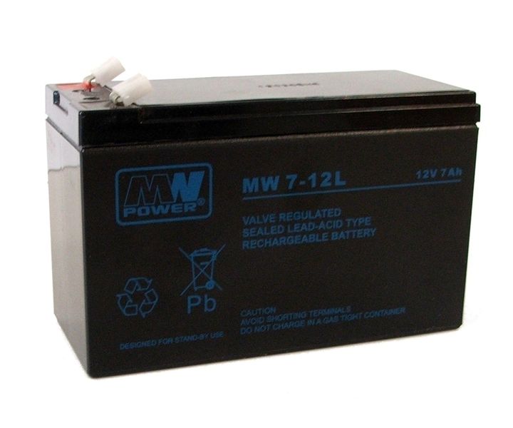 Akumulator żelowy 12V/7Ah MW T2 zdjęcie 1