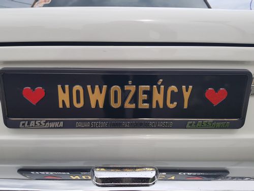 Ślubne tablice rejestracyjne Zakochani na Arena.pl