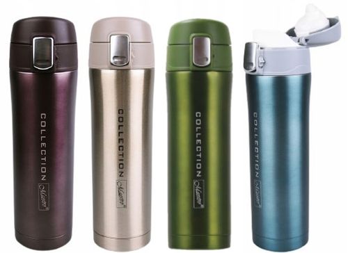 Elegancki Niebieski KUBEK TERMICZNY 450ml TERMOS Stalowy Bidon Maestro Blue na Arena.pl