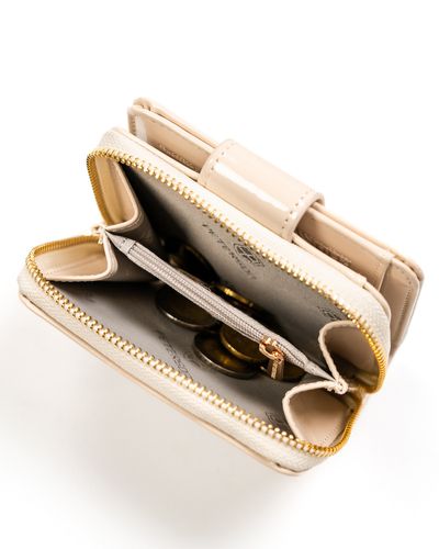 mały portfel damski ze skóry ekologicznej na zatrzask i suwak - peterson na Arena.pl