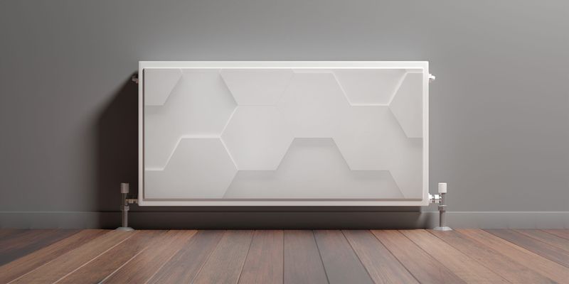 Mata MAGNETYCZNA Na Kaloryfer Białe Heksagony Abstrakcja 3D 100cm x 60cm zdjęcie 3