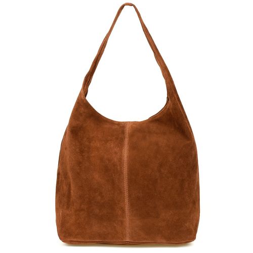 Włoska Torebka worek Skórzana zamsz Naturalny U35 na Arena.pl