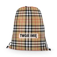 WORKO-PLECAK z Twoim imieniem Beżowa krata 022