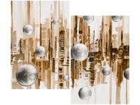 80X70CM MIASTO ZE SNU BRĄZACH DUO OBRAZ