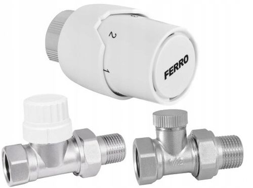 ZESTAW TERMOSTATYCZNY FERRO GŁOWICA+ZAWORY PROSTY ZTM20 na Arena.pl
