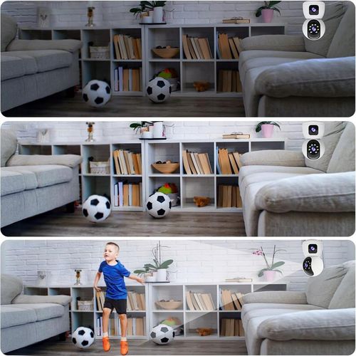 KAMERA MONITORUJĄCA BIAŁA 2,4G WIFI PTZ + 2 OBIEKTYWY 2MP na Arena.pl