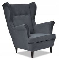 Fotel Uszak ANTRACYT klasyczny recepcja luksusowy