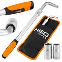 KLUCZ TELESKOPOWY DO KÓŁ 395-535 MM Z NASADKAMI 17/19 + 21/23 MM NEO