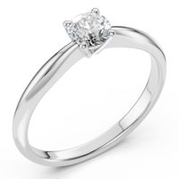 pierścionek z białego złota 585 z diamentem (brylantem) 0,4 ct lab