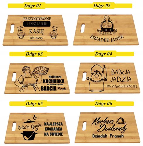 BAMBUSOWA DESKA grawer szef kuchni DZIADEK BABCIA na Arena.pl