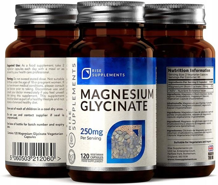 Glicynian Magnezu 120 Kapsułek po 250mg - Rise zdjęcie 5