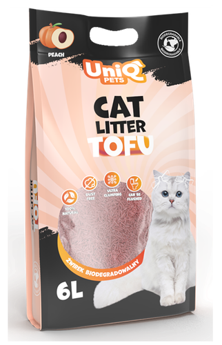 Żwirek tofu dla kotów brzoskwinia ekologiczny biodegradowalny 2,5kg na Arena.pl