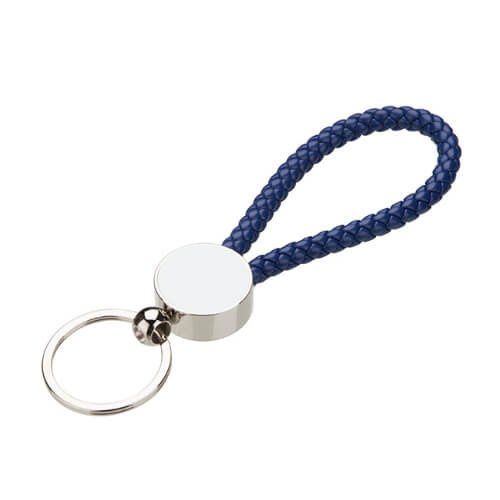Brelok pleciony koło do sublimacji - niebieski zdjęcie 2