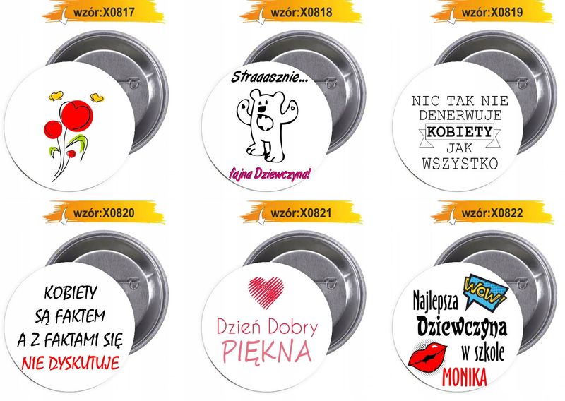 Przypinki buttony 8 MARCA PREZENT w SUPER CENIE zdjęcie 6