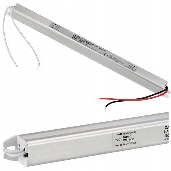 Zasilacz LED Ultra Slim 3A 36W 12V zdjęcie 1