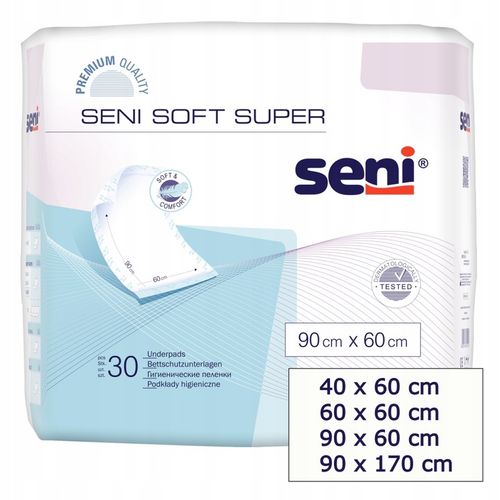 Seni Soft Super podkłady chłonne na materac 90x60 na Arena.pl