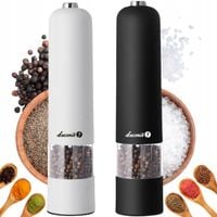 MŁYNEK ELEKTRYCZNY DO SOLI PIEPRZU PRZYPRAW REGULACJA MIELENIA 2 SZT