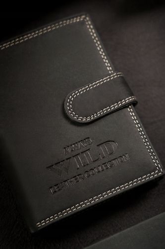 klasyczny, duży portfel męski ze skóry naturalnej na zatrzask - always wild na Arena.pl