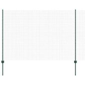 Ogrodzenie z słupkami Zielony 1.5 x 25 m Stal