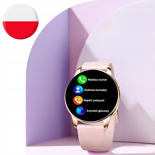 SMARTWATCH ZEGAREK DAMSKI ELEGANCKI ROZMOWY POWIADOMIENIA MENU PL AMOLED na Arena.pl