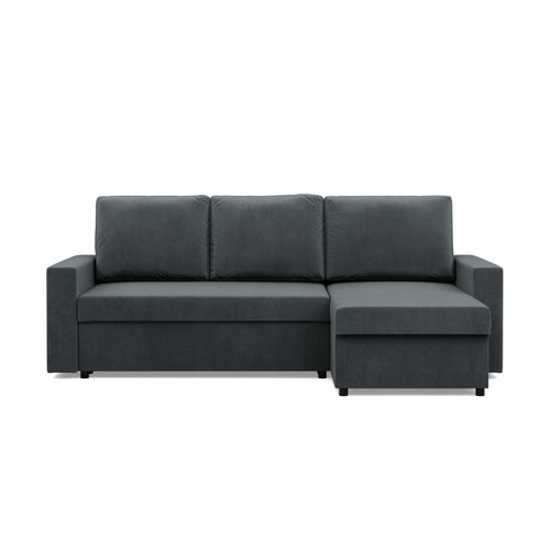 KANAPA NAROŻNIK NEO CIEMNY SZARY Nowoczesny Rozkładana KRONOS VELVET BONELL na Arena.pl