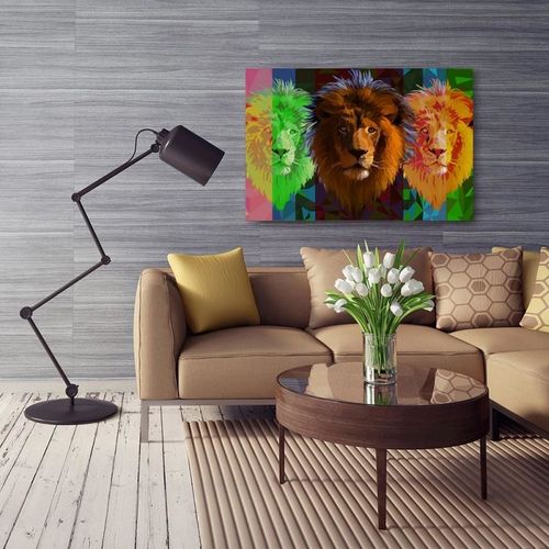 Obraz na płótnie - Canvas, Trzy lwy 80x60 na Arena.pl