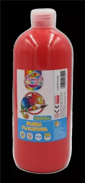 Farba plakatowa czerwona 1000ml zdjęcie 1