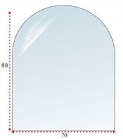 SZYBA SZKŁO ŁUK POD KOMINEK HARTOWANE PODSTAWA 80x70