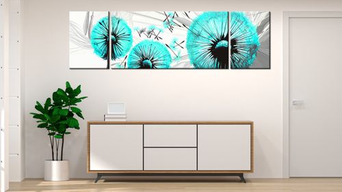 Obraz Płótno 170X50 Dmuchawce W Turkusie na Arena.pl
