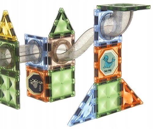 Klocki Magnetyczne Konstrukcyjne Świecące Tor Kulkowy Kulodrom Panele 69 el na Arena.pl