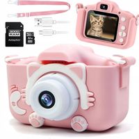 APARAT CYFROWY DLA DZIECI KOTEK RÓŻOWY + KARTA 32GB KAMERA X5 HD
