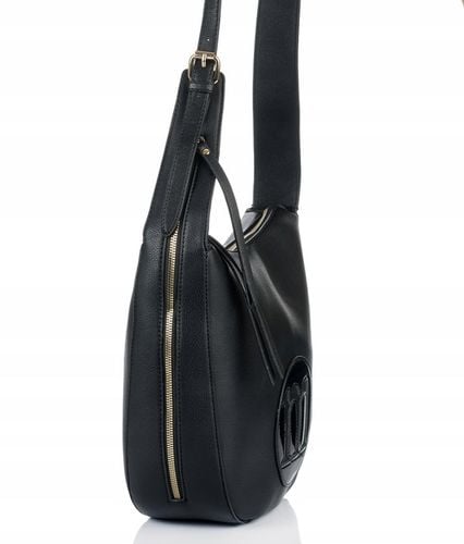 Torebka DUŻA Listonoszka MONNARI CZARNA LOGO Pojemna Praktyczna do pracy na Arena.pl