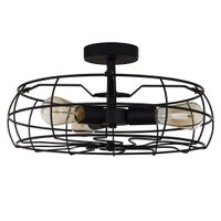 Industrialna LAMPA sufitowa RAYO MXM-2580/3 BK Italux druciana OPRAWA metalowa PLAFON wiatrak wentylator loft drut czarny