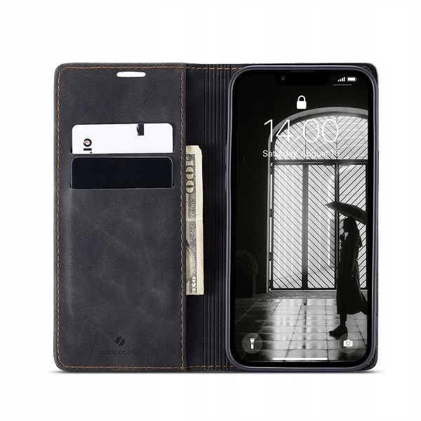 Spacecase Wallet Iphone 16E Black zdjęcie 10