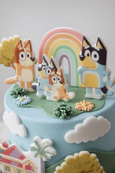 Wydruk Opłatek Tort Zestaw BLUEY 8 El + GRATIS Tabliczka Napisem BLUE zdjęcie 6