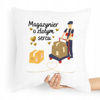Poduszka Prezent Dla Magazyniera O Złotym Sercu Z Nadrukiem Ze Zdjęciem Z N