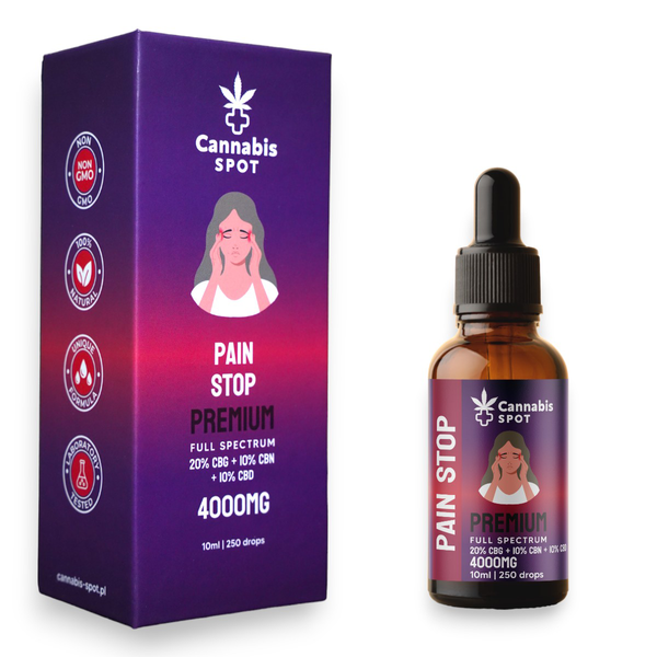 Olejek Pain Stop Premium - 20% CBG + 10% CBN + 10% CBD zdjęcie 1