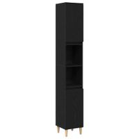 Szafka Łazienkowa z półką Czarny dąb 30 x 30 x 190 cm