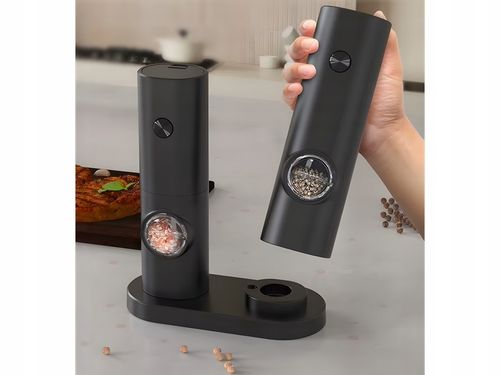 Zestaw 2 Młynków Elektrycznych do przypraw z podstawką Młynek do na Arena.pl
