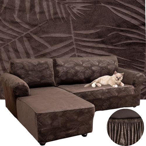 POKROWIEC NA NAROŻNIK KANAPĘ SOFĘ WELUR OEKO TEX PALMOWE LIŚCIE LEWY 3+2 OS na Arena.pl