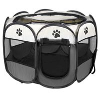 Kojec dla psa kota szary 74x74x43 cm składany tekstylny przenośny