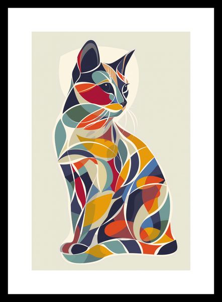 Plakat 20x30cm Kalejdoskopowy Kot zdjęcie 3