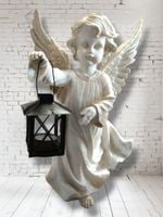 Aniołek Z Lampą 38 Cm Figura Nagrobna 1870 G Włoska